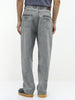 Men's Ice Grey Loose Baggy Fit Washed Jeans Non-Stretchable