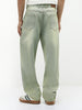 Men's Ice Grey Loose Baggy Fit Heavy Washed Jeans Non-Stretchable