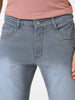 Men's Light Grey Slim Fit Washed Jeans Stretchable