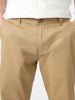 Men's Khaki Cotton Regular Fit Casual Chinos Trousers Stretch