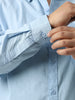 Plus Men's Light Blue Cotton Full Sleeve Regular Fit Casual Solid Shirt