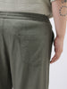 Plus Men's Dusty Grey Loose Fit Solid Linen Blend Trousers Non-Stretchable