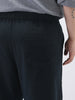 Plus Men's Navy Loose Fit Solid Linen Blend Trousers Non-Stretchable
