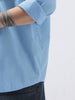 Plus Men's Light Blue Cotton Full Sleeve Regular Fit Casual Solid Shirt