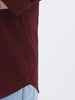 Plus Men's Maroon Cotton Full Sleeve Regular Fit Casual Solid Shirt