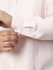 Plus Men's Baby Pink Cotton Full Sleeve Regular Fit Casual Solid Shirt
