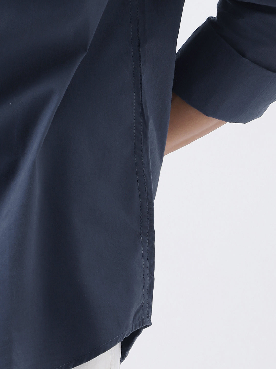 Men's Slate Blue Cotton Full Sleeve Regular Fit Casual Solid Shirt