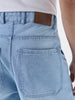 Men's Ice Blue Loose Fit Cargo Carpenter Jeans With 6 Pockets Non-Stretchable