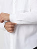 Plus Men's White Cotton Full Sleeve Regular Fit Casual Solid Shirt