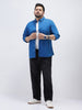 Plus Men's Royal Blue Cotton Full Sleeve Regular Fit Casual Solid Shirt