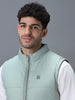 Men's Green Sleeveless Zippered Puffer Jacket
