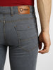 Men's Grey Regular Fit Washed Jeans Stretchable