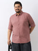 Plus Men's Dusty Pink Cotton Full Sleeve Regular Fit Casual Solid Shirt
