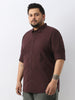 Plus Men's Cocoa Cotton Full Sleeve Regular Fit Casual Solid Shirt
