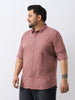 Plus Men's Dusty Pink Cotton Full Sleeve Regular Fit Casual Solid Shirt