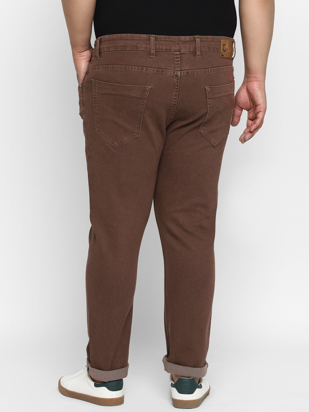 Urbano Plus Men's Brown Regular Fit Denim Jeans Stretchable
