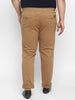 Plus Men's Khaki Cotton Regular Fit Casual Chinos Trousers Stretch