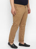 Plus Men's Khaki Cotton Regular Fit Casual Chinos Trousers Stretch