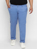 Urbano Plus Men's Sky Blue Cotton Regular Fit Casual Chino Pants Stretch