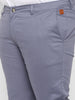 Urbano Plus Men's Steel Blue Cotton Regular Fit Casual Chinos Trousers Stretch