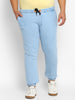 Plus Men's Ice Blue Regular Fit Washed Jogger Jeans Stretchable