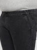 Plus Men's Black Regular Fit Washed Jogger Jeans Stretchable