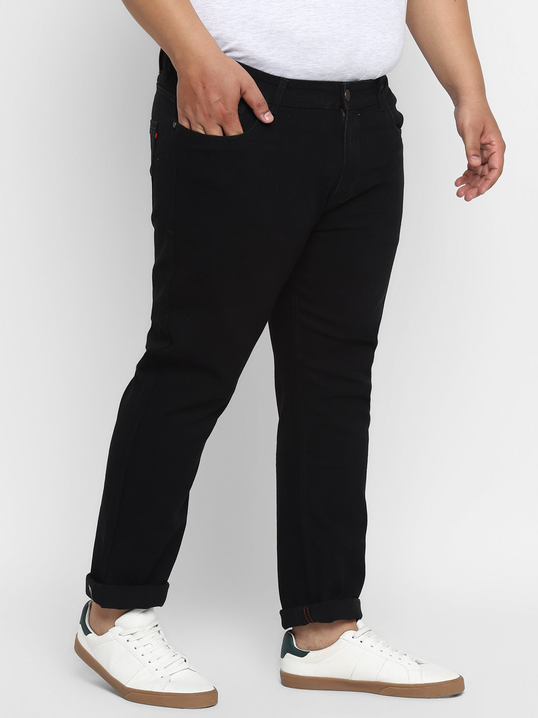 Urbano Plus Men's Black Regular Fit Denim Jeans Stretchable