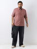 Plus Men's Dusty Pink Cotton Full Sleeve Regular Fit Casual Solid Shirt