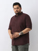 Plus Men's Cocoa Cotton Full Sleeve Regular Fit Casual Solid Shirt