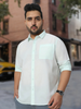 Plus Men's Pastel Blue Cotton Full Sleeve Regular Fit Casual Solid Shirt