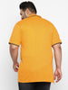 Plus Men's Yellow Solid Regular Fit Half Sleeve Cotton Polo T-Shirt