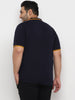 Urbano Plus Men's Navy Blue Solid Regular Fit Polo T-Shirt