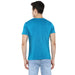 Men's Aqua Blue Solid Slim Fit Round Neck Cotton T-Shirt