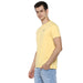 Urbano Fashion Men's Lemon Yellow Solid Slim Fit Round Neck Cotton T-Shirt