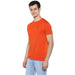 Men's Orange Solid Slim Fit Round Neck Cotton T-Shirt