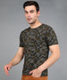Urbano Fashion Men's Olive Military Camouflage Printed Slim Fit Half Sleeve Cotton T-Shirt