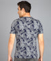 Urbano Fashion Men's Navy Blue Printed Round Neck Half Sleeve Slim Fit Cotton T-Shirt