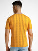 Urbano Fashion Men's Yellow Printed Round Neck Half Sleeve Slim Fit Cotton T-Shirt