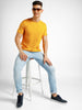 Urbano Fashion Men's Yellow Printed Round Neck Half Sleeve Slim Fit Cotton T-Shirt