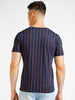 Urbano Fashion Men's Navy Blue Printed Round Neck Half Sleeve Slim Fit Cotton T-Shirt