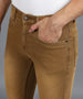 Urbano Fashion Men's Khaki Regular Fit Washed Jeans Stretchable