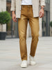 Men's Khaki Regular Fit Washed Jeans Stretchable
