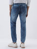 Men's Blue Washed Jogger Jeans Slim Fit Stretch