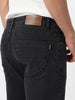 Men's Black Regular Fit Washed Jeans Stretchable