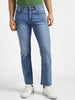 Men's Light Blue Regular Fit Washed Jeans Stretchable