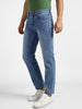 Men's Light Blue Regular Fit Washed Jeans Stretchable