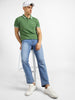 Men's Light Blue Regular Fit Washed Jeans Stretchable