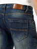 Men's Dark Blue Regular Fit Washed Jeans Stretchable