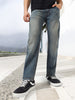 Men's Blue Regular Fit Washed Jeans Stretchable