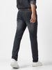 Men's Dark Grey Regular Fit Washed Jeans Stretchable